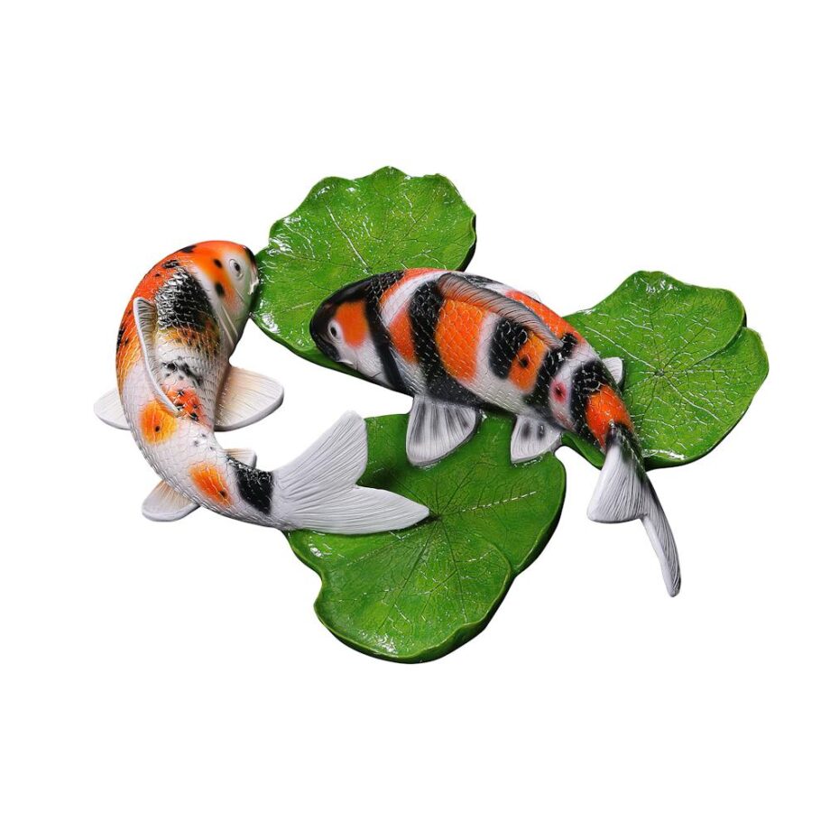 Yin Yang Perfect Balance Asian Koi Fish Wall Sculpture