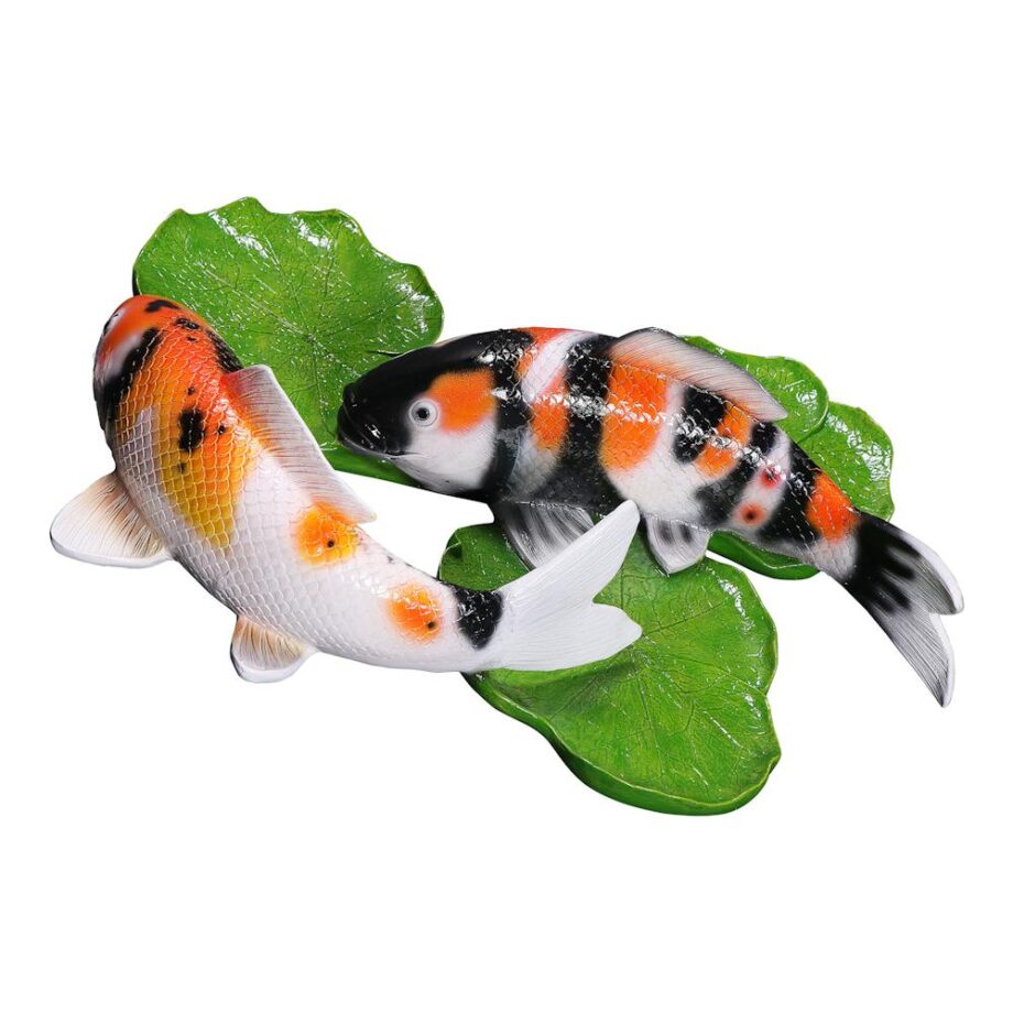 Yin Yang Perfect Balance Asian Koi Fish Wall Sculpture