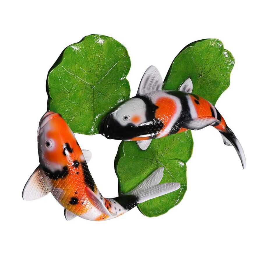 Yin Yang Perfect Balance Asian Koi Fish Wall Sculpture