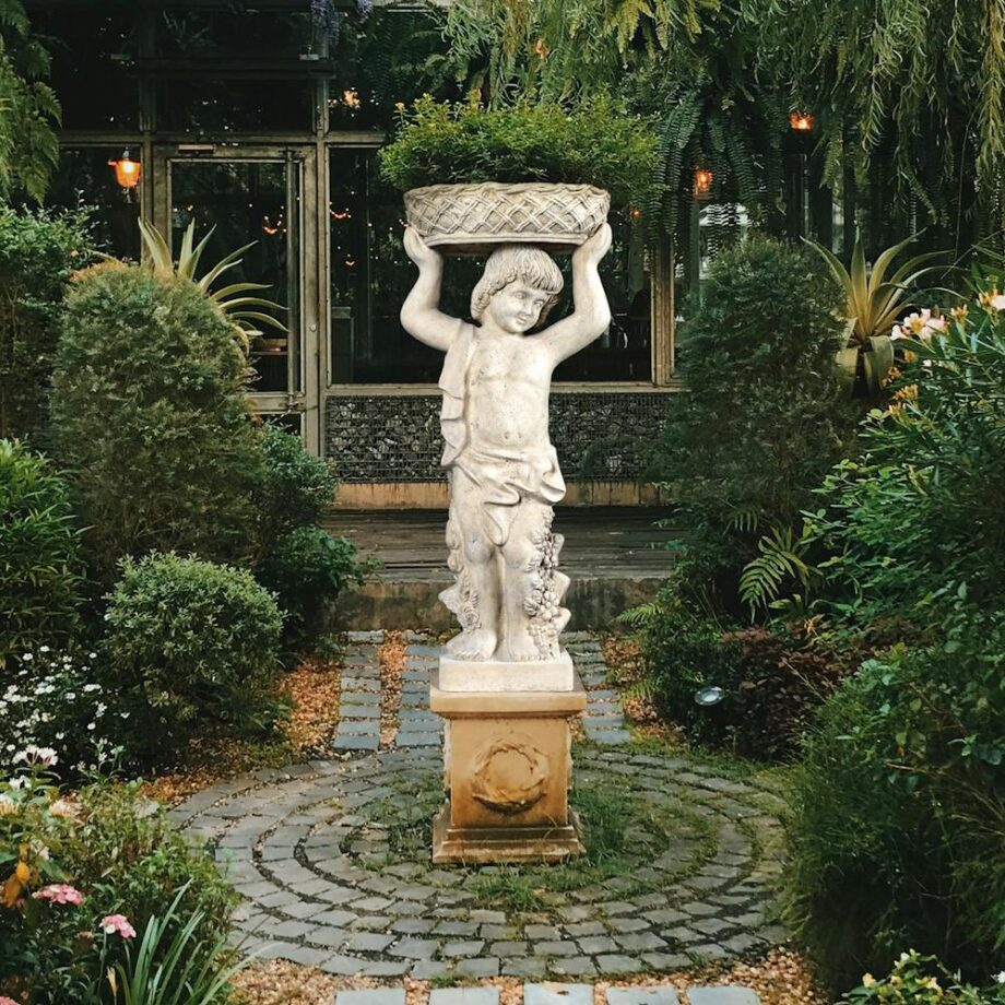 Young Bacchus with Basket Planter Garden Statue: Bacchus Left NE2101295