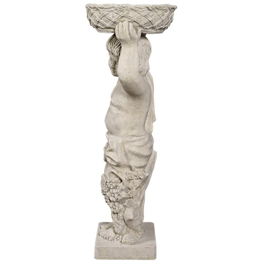 Young Bacchus with Basket Planter Garden Statue: Bacchus Left