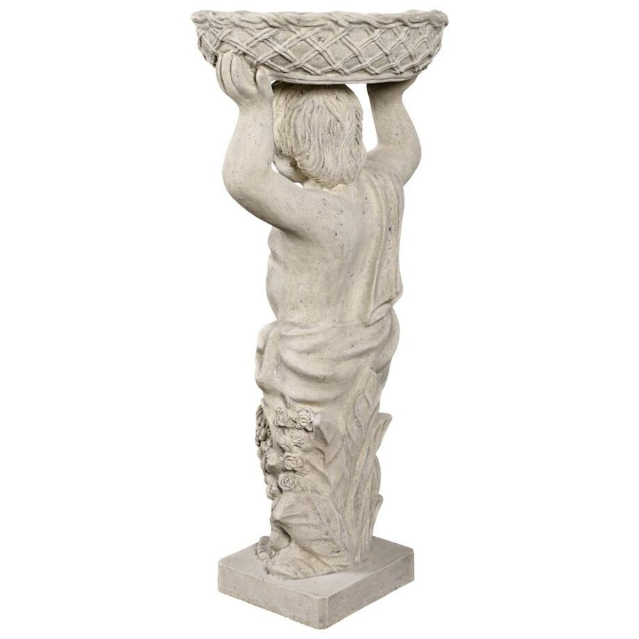 Young Bacchus with Basket Planter Garden Statue: Bacchus Left