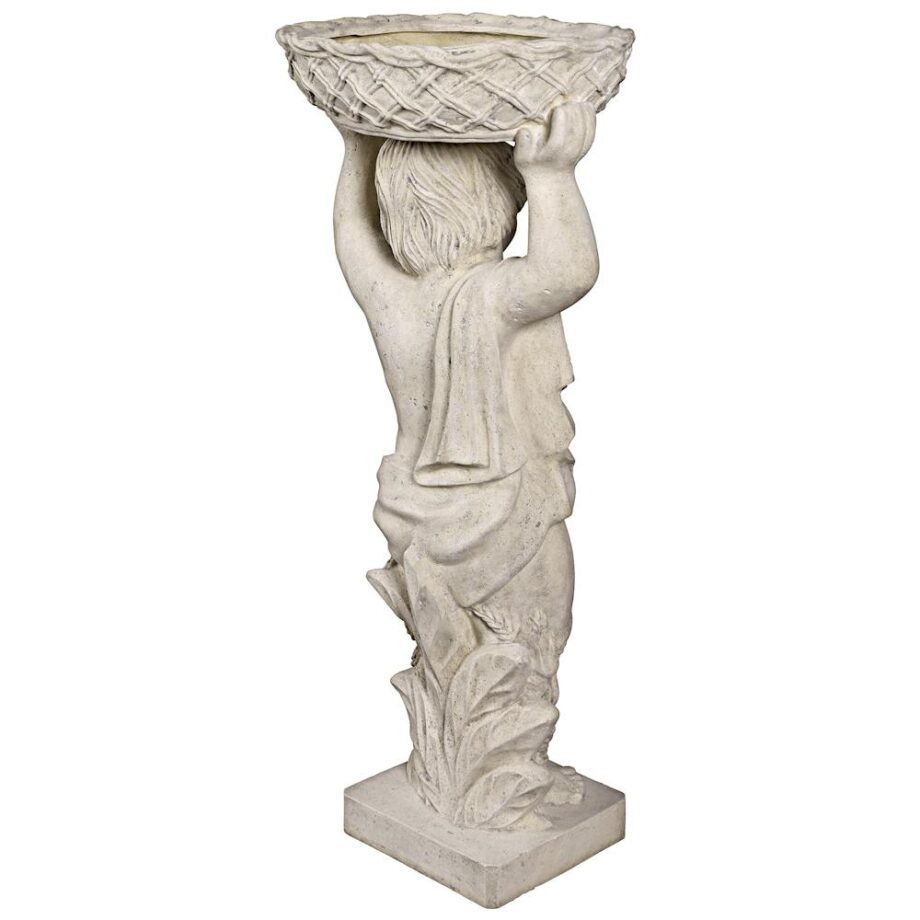 Young Bacchus with Basket Planter Garden Statue: Bacchus Left