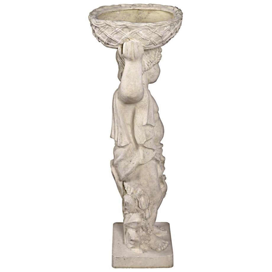 Young Bacchus with Basket Planter Garden Statue: Bacchus Left