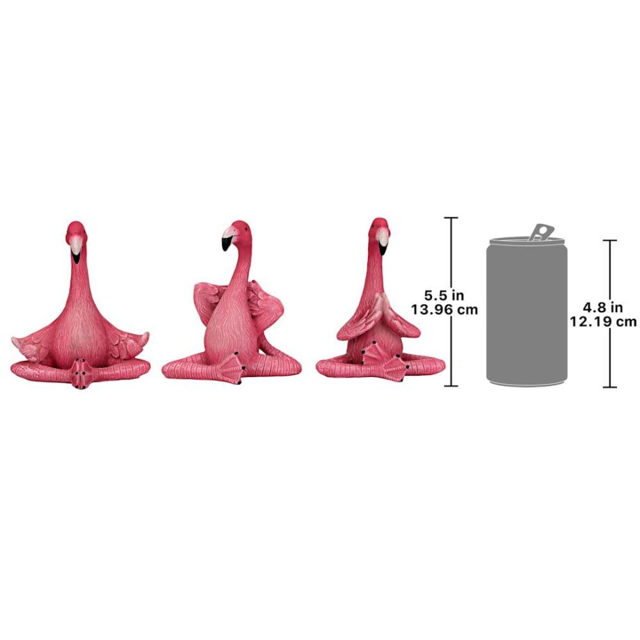 The Zen of Pink Flamingos Yoga Statue Set