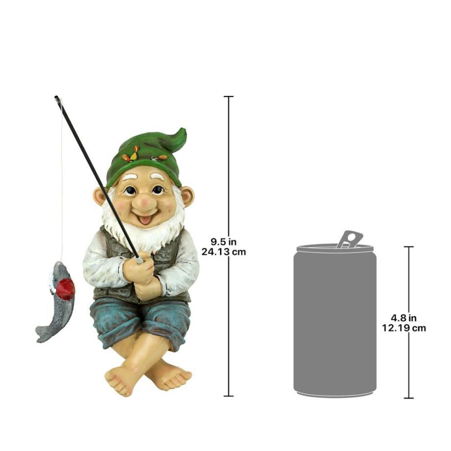 Ziggy the Fishing Gnome Garden Sitter Statue